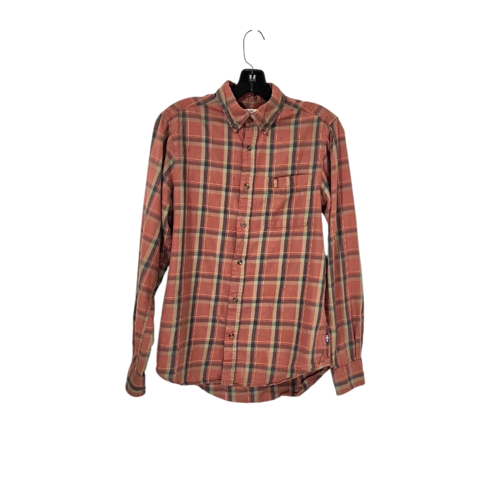 Fjallraven Ovik Rust Plaid Button Up Shirt Long Sleeve‎ Men's Small Outdoor